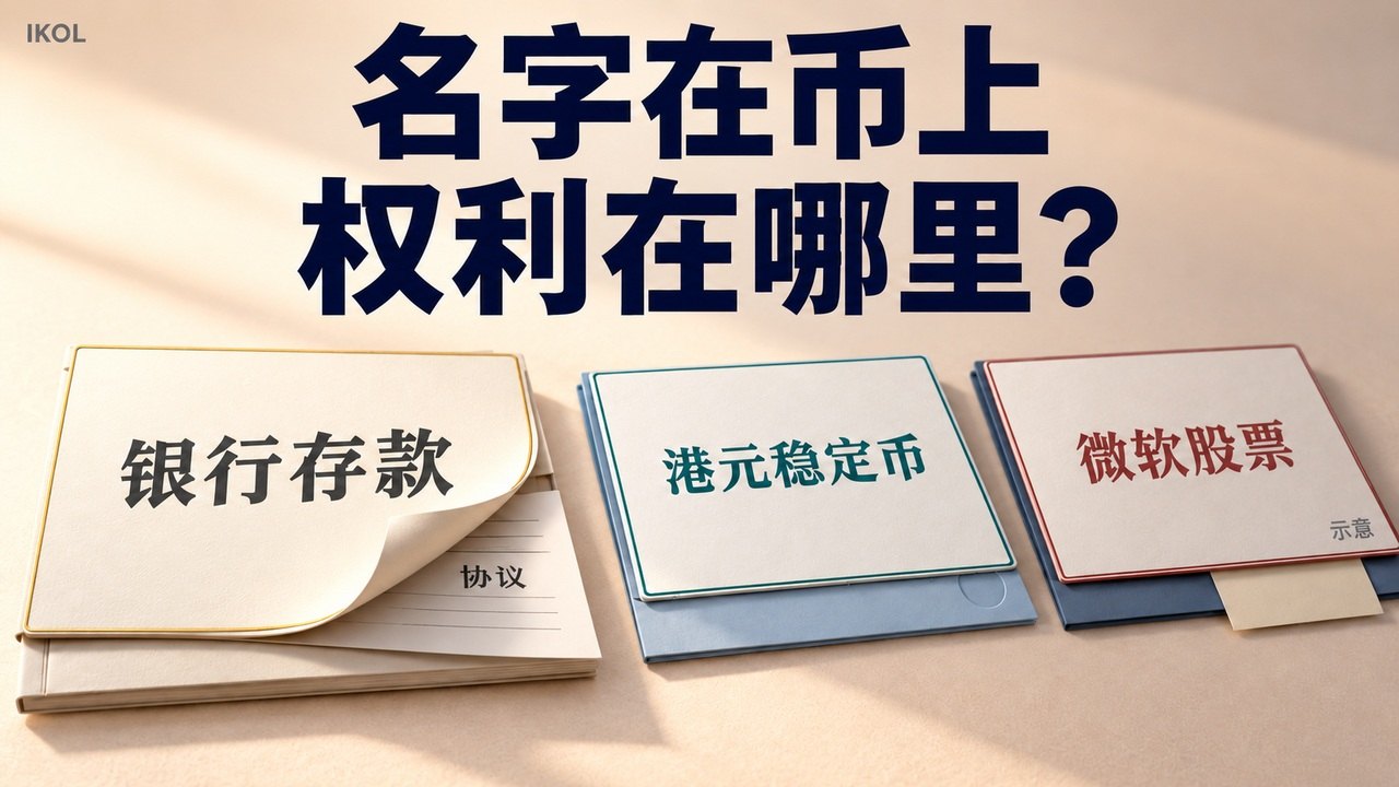 名字在币上，权利在哪里？存款、稳定币、股票代币的三个问题