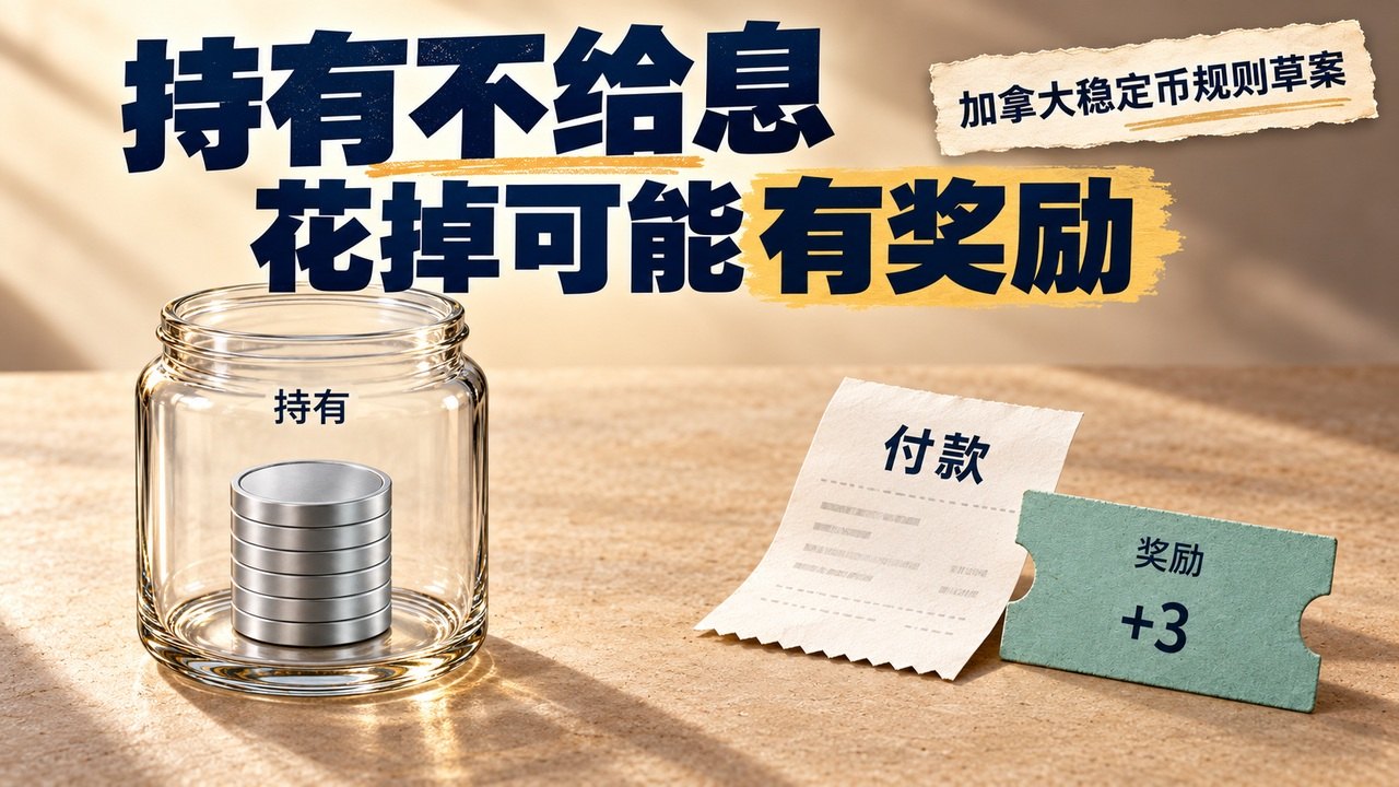 加拿大稳定币规则草案：持有不给息，花掉可能有奖励